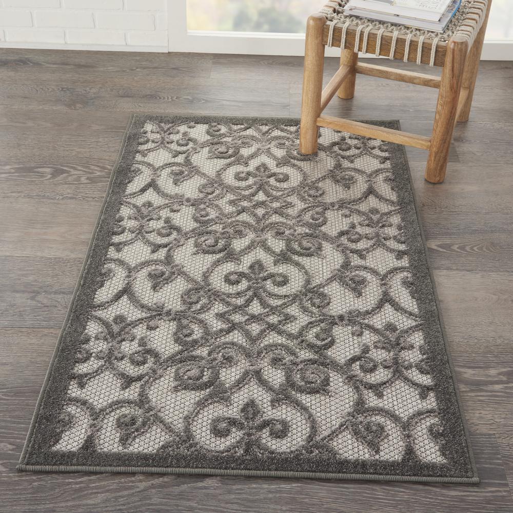 ALH21 Aloha Grey/Charcoal Area Rug- 2'8" x 4'. Picture 2