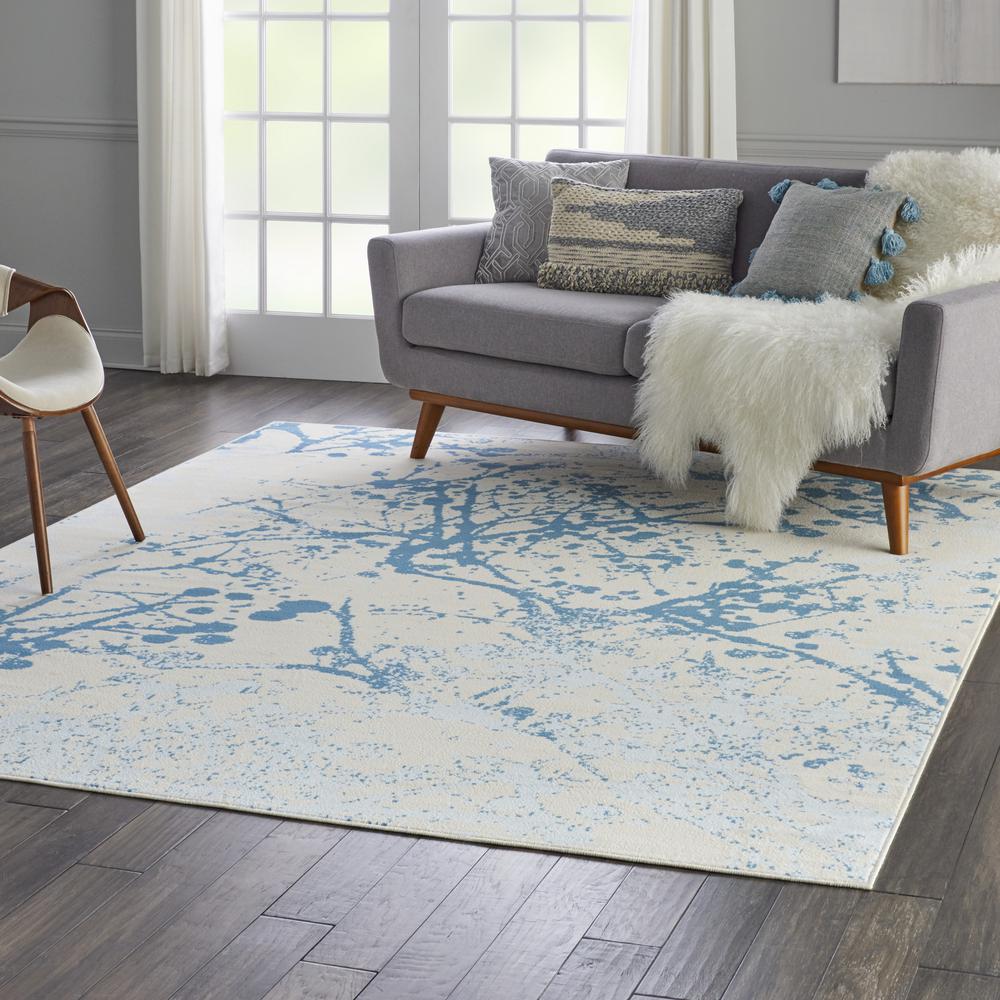 Jubilant Area Rug, Ivory/Blue, 7'10" x 9'10". Picture 9