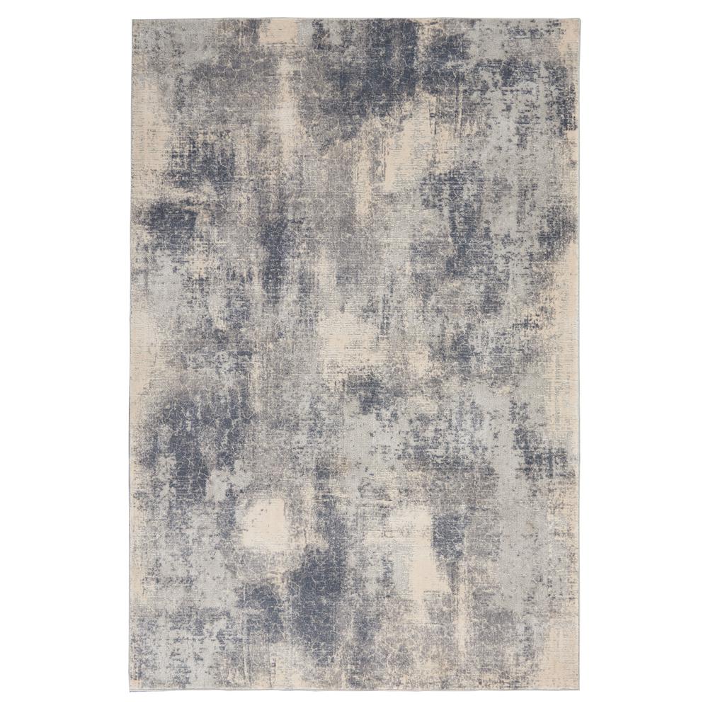 Rustic Textures Area Rug, Blue/Ivory, 5'3"X7'3". Picture 1