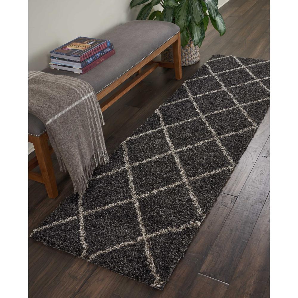 Brisbane Area Rug, Charcoal, 2' x 6'. Picture 2