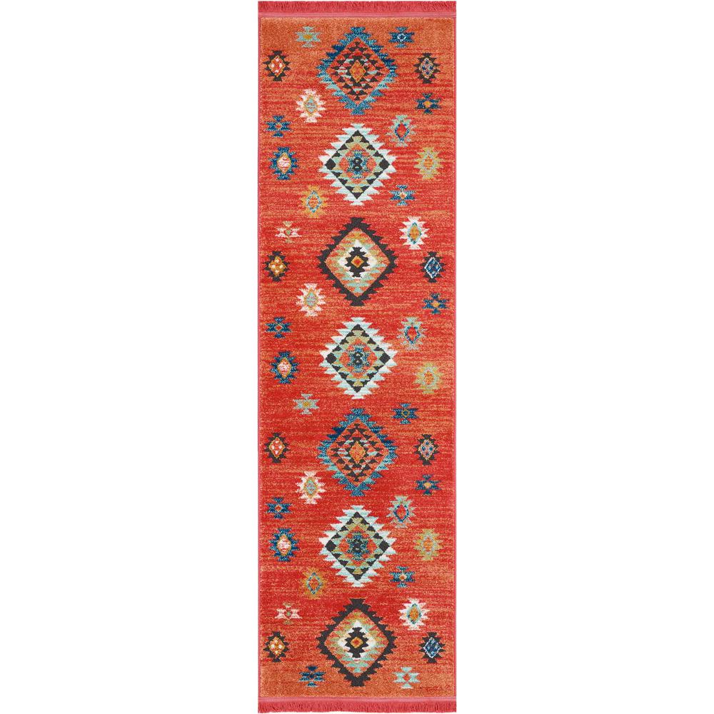 Tribal Decor Area Rug, Red, 2'2" x 7'9". Picture 1