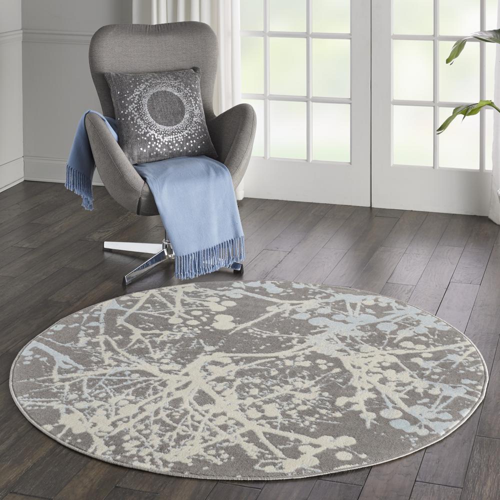 Jubilant Area Rug, Grey, 5'3" x ROUND. Picture 6