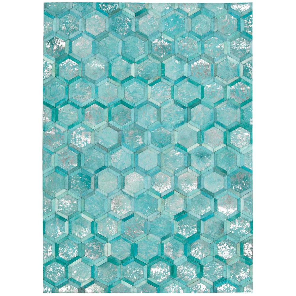 City Chic Area Rug, Turquoise, 8' x 10'. Picture 1