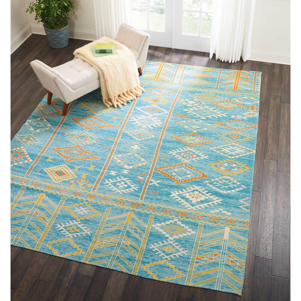 Nourison Madera Sky Blue Area Rug. Picture 3