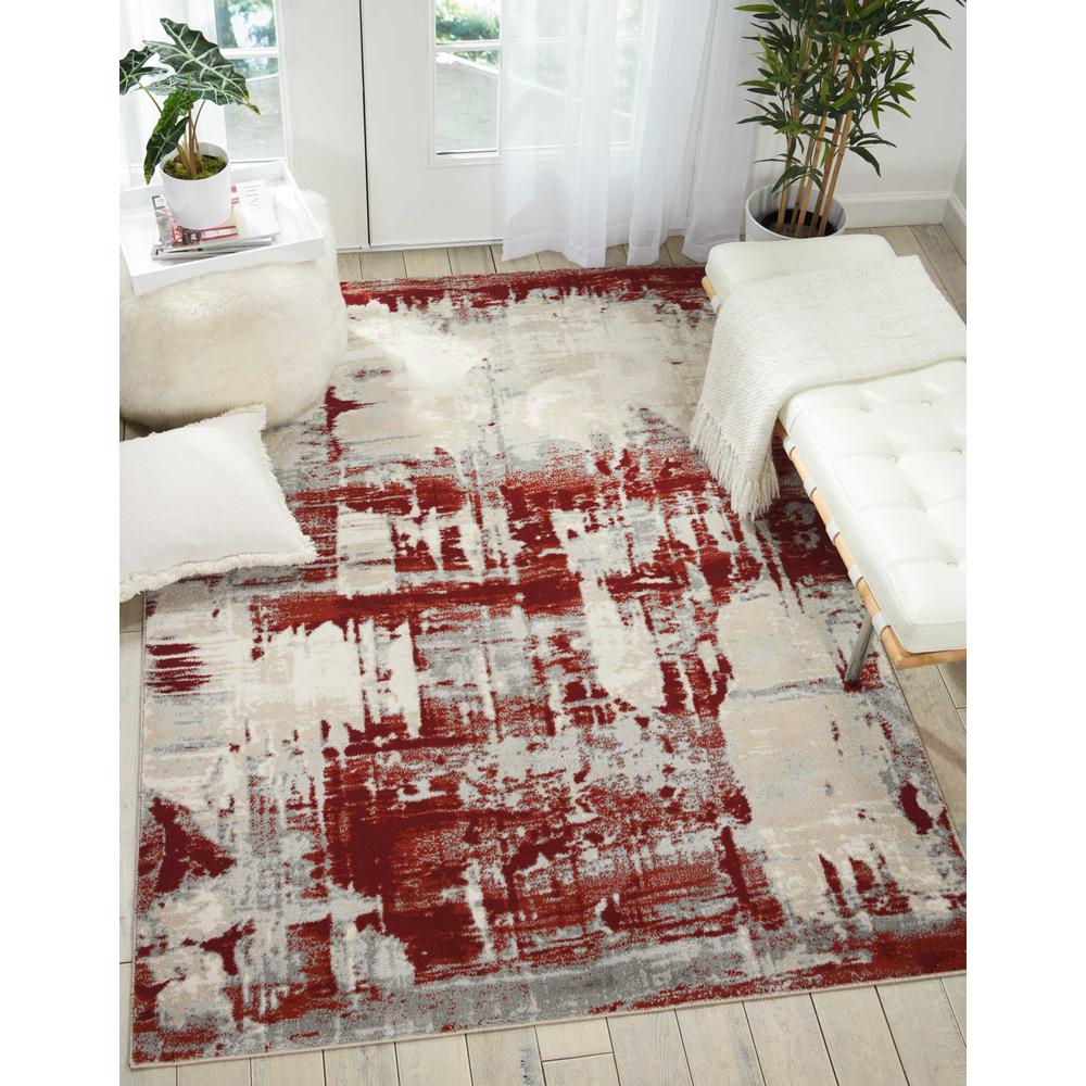 Maxell Area Rug, Ivory/Red, 5'3" x 7'3". Picture 2