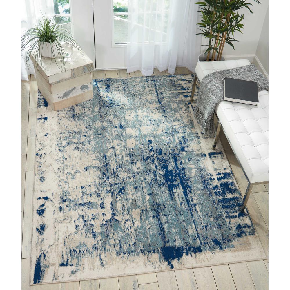 Maxell Area Rug, Ivory/Blue, 3'10" x 5'10". Picture 2
