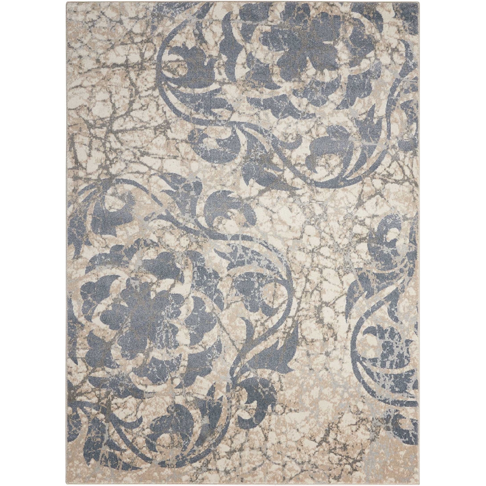 Maxell Area Rug, Ivory/Blue, 5'3" x 7'3". Picture 1