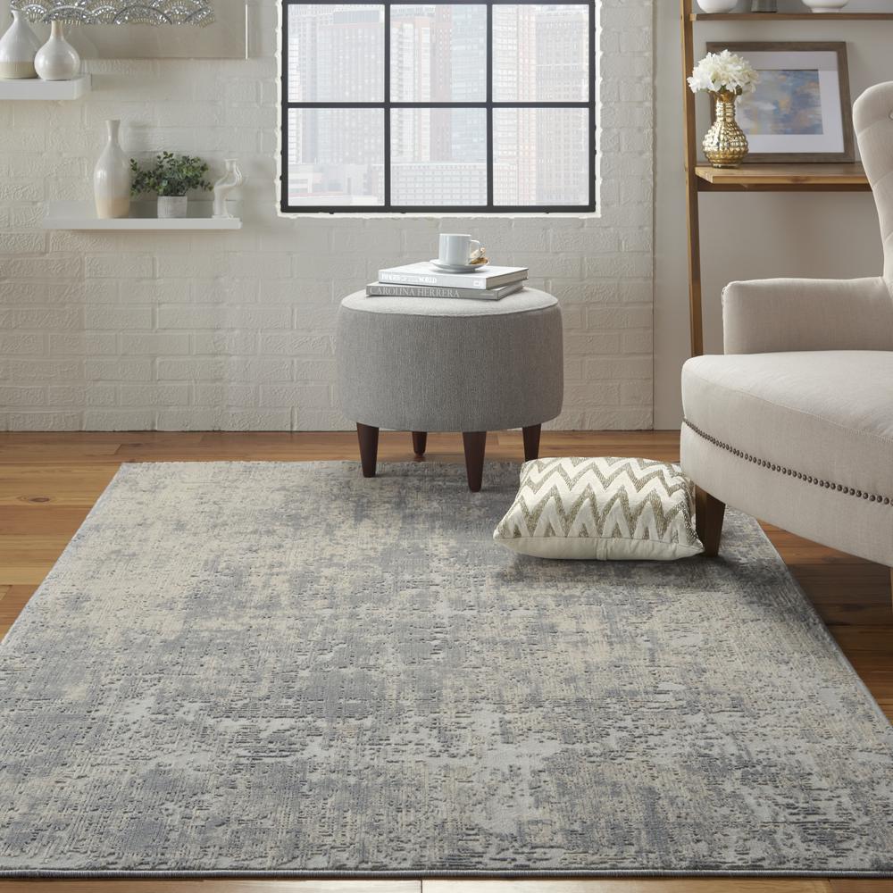 Rustic Textures Area Rug, Ivory/Silver, 5'3"X7'3". Picture 4
