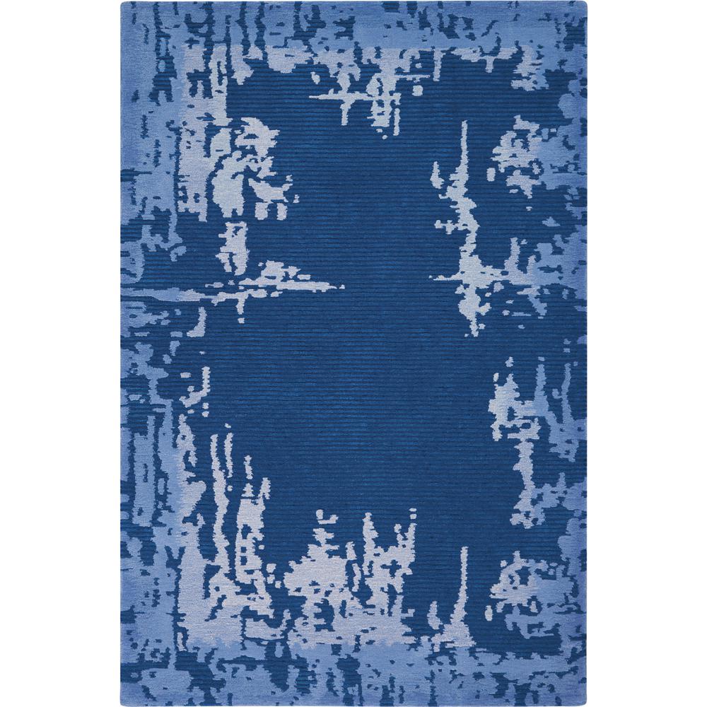 Symmetry Area Rug, Navy Blue, 5'3" X 7'9". Picture 1