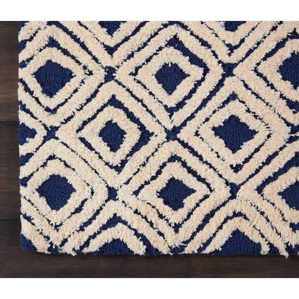 Modern Deco Area Rug, Navy/Ivory, 2'3" x 7'6". Picture 4