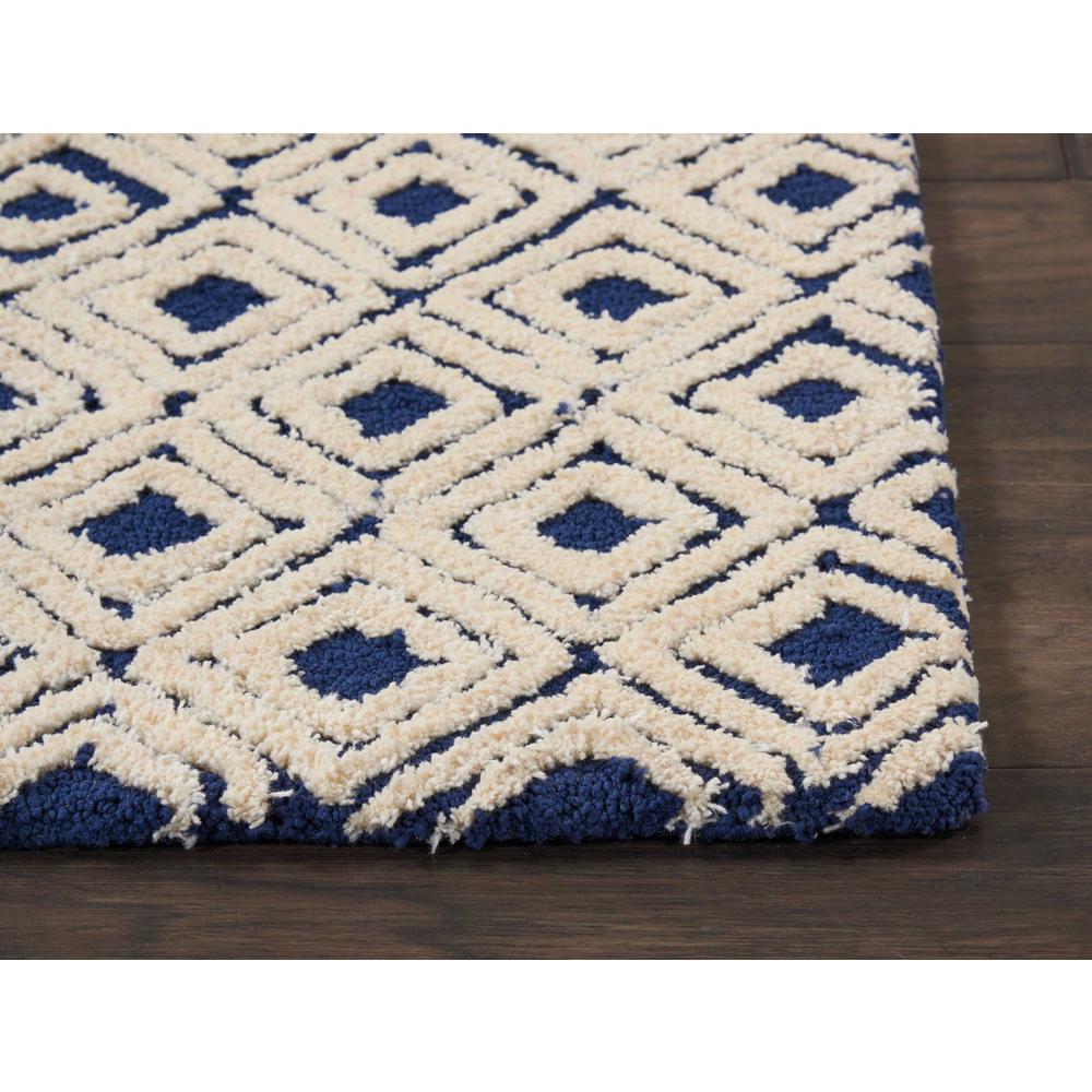 Modern Deco Area Rug, Navy/Ivory, 2'3" x 7'6". Picture 3