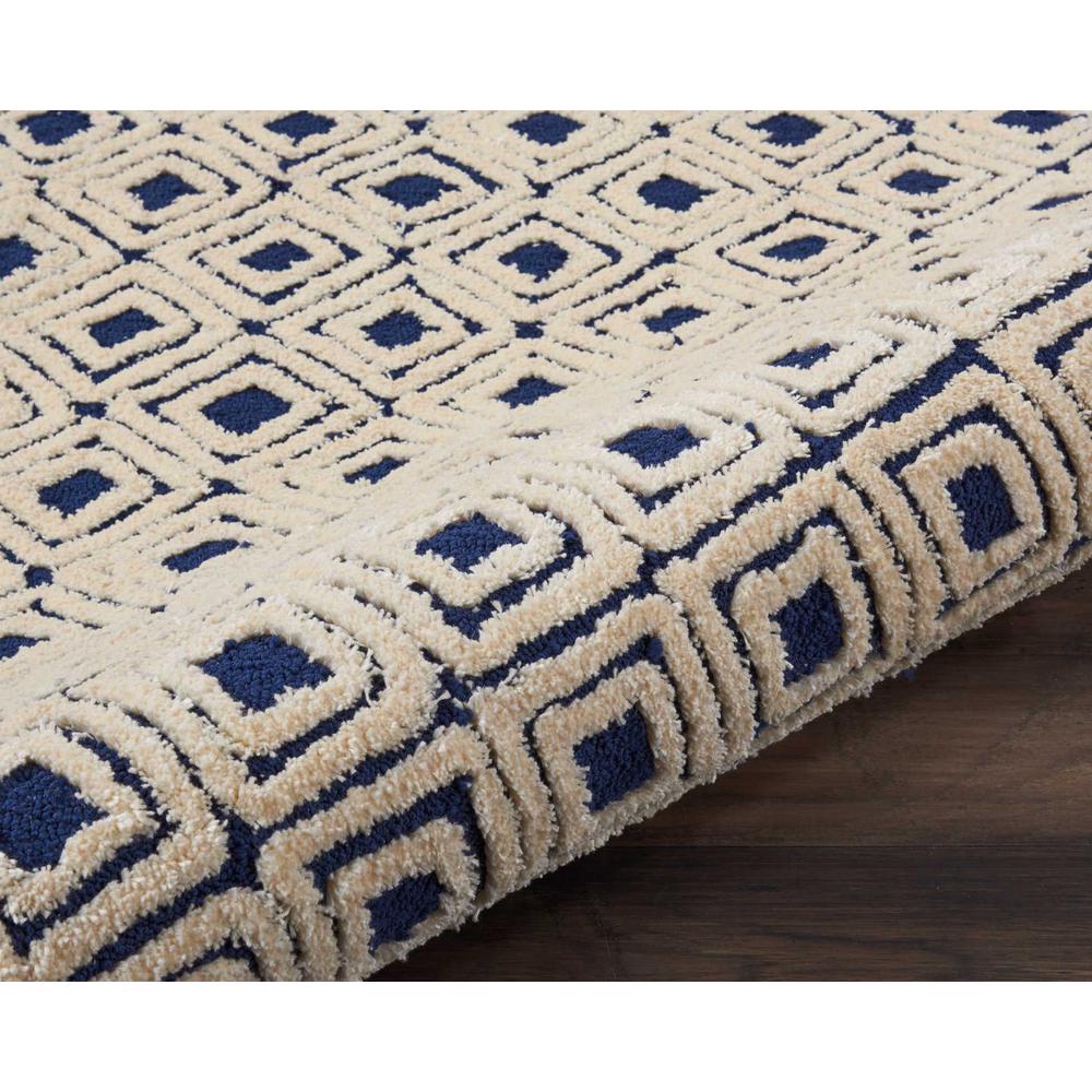 Modern Deco Area Rug, Navy/Ivory, 2'3" x 7'6". Picture 5