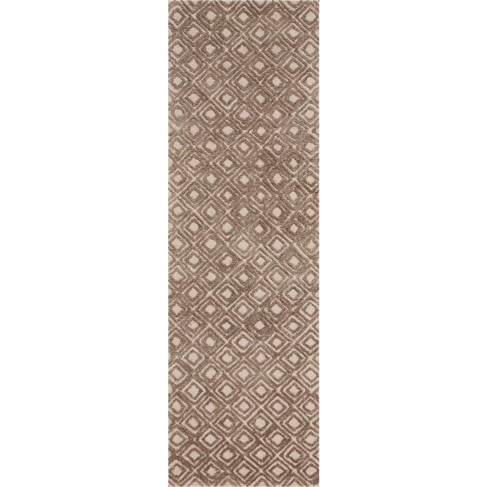 Modern Deco Area Rug, Taupe, 2'3" x 7'6". Picture 1