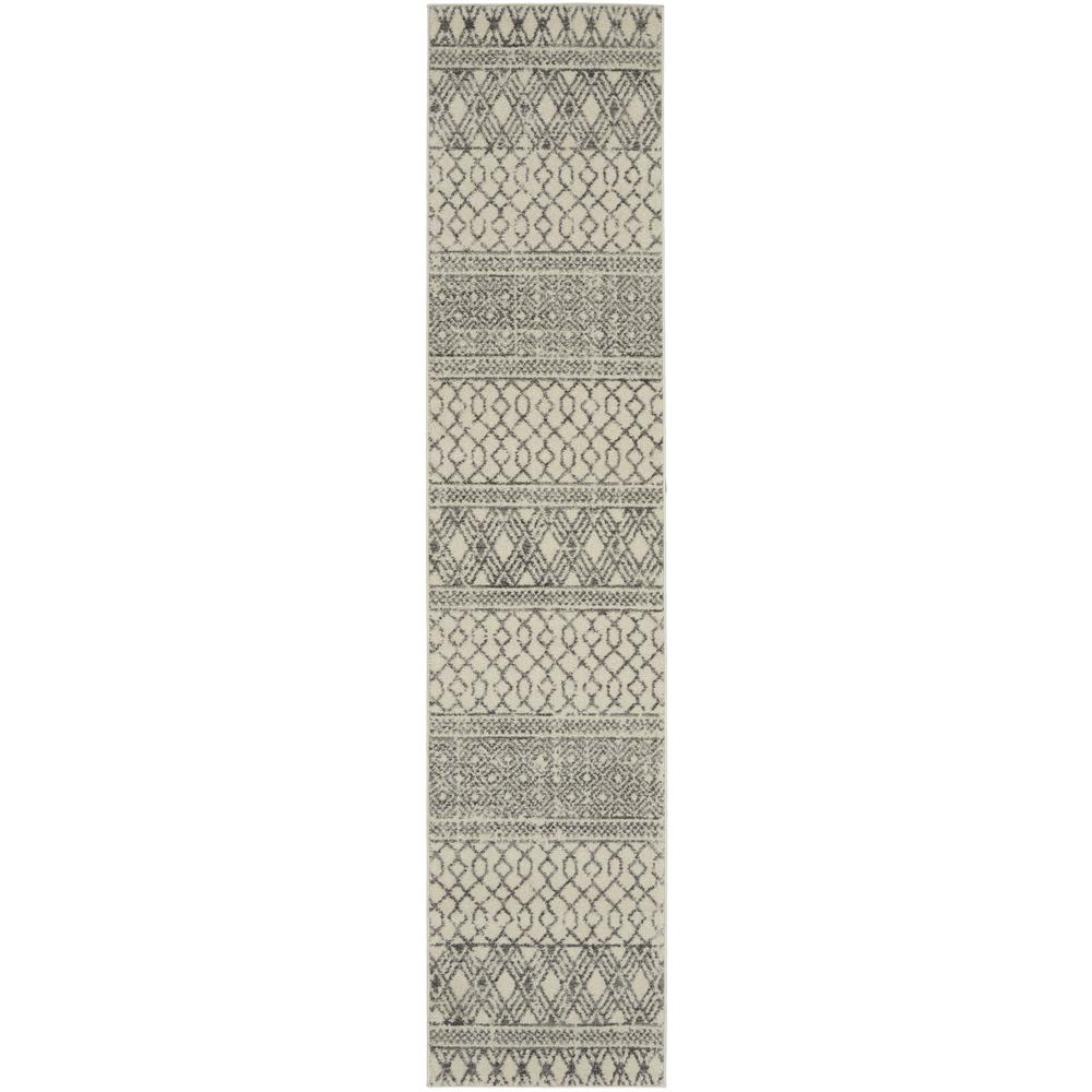 PSN43 Passion Ivory/Grey Area Rug- 2'2" x 10'. Picture 1