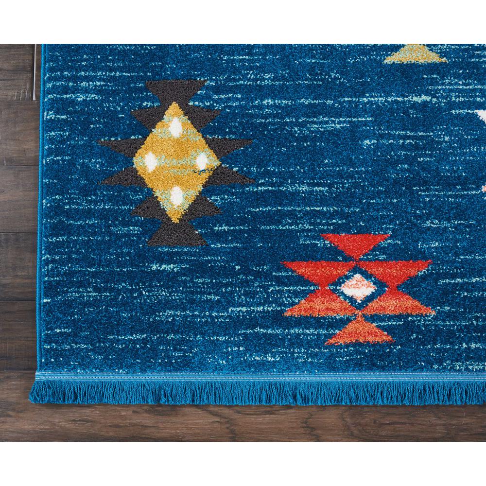 Tribal Decor Area Rug, Blue, 9'3" x 13'. Picture 3