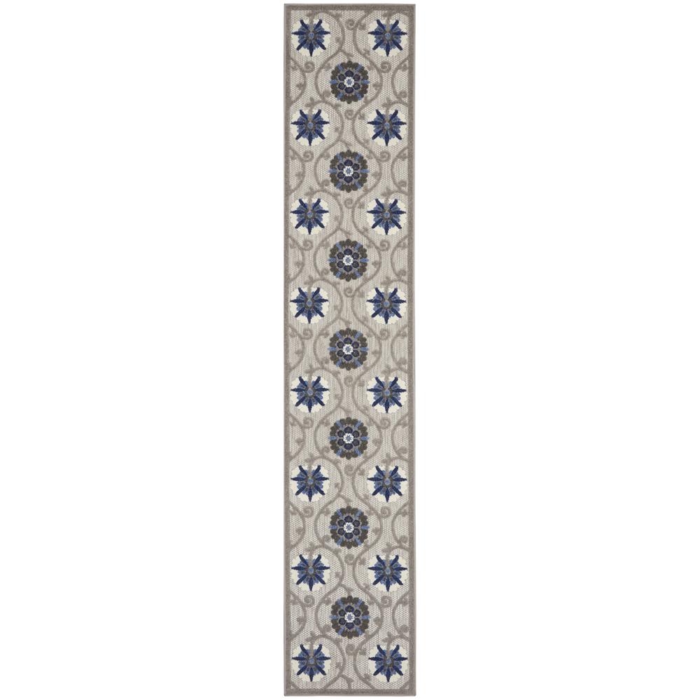 Nourison Aloha Runner Area Rug, Grey/Blue, 2'3" x 7'6", ALH19. Picture 1