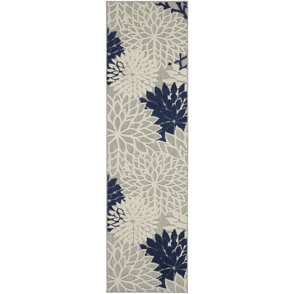 ALH05 Aloha Ivory/Navy Area Rug- 2' x 6'. Picture 1