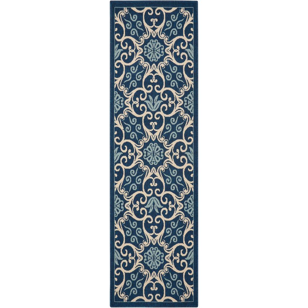 Nourison Caribbean Runner Area Rug, Navy, 2'3" x 3', CRB02. Picture 1
