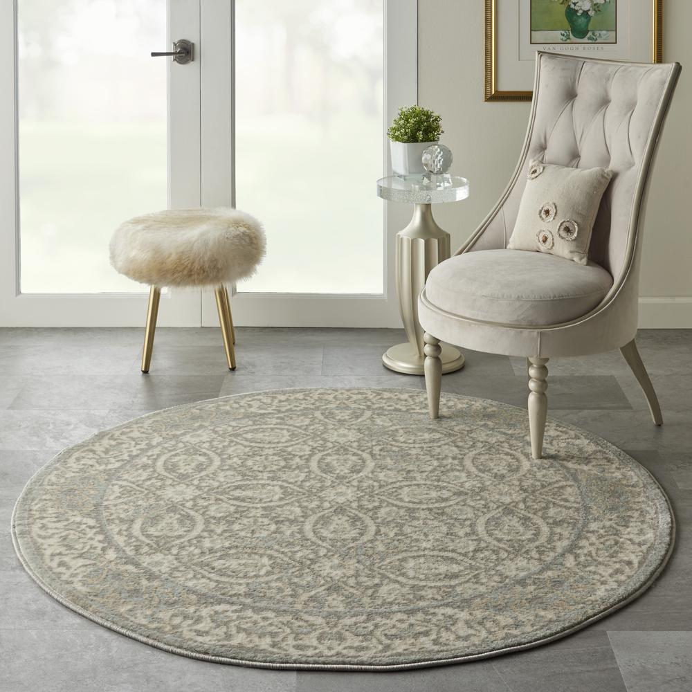 Euphoria Area Rug, Grey, 5'3" x ROUND. Picture 2