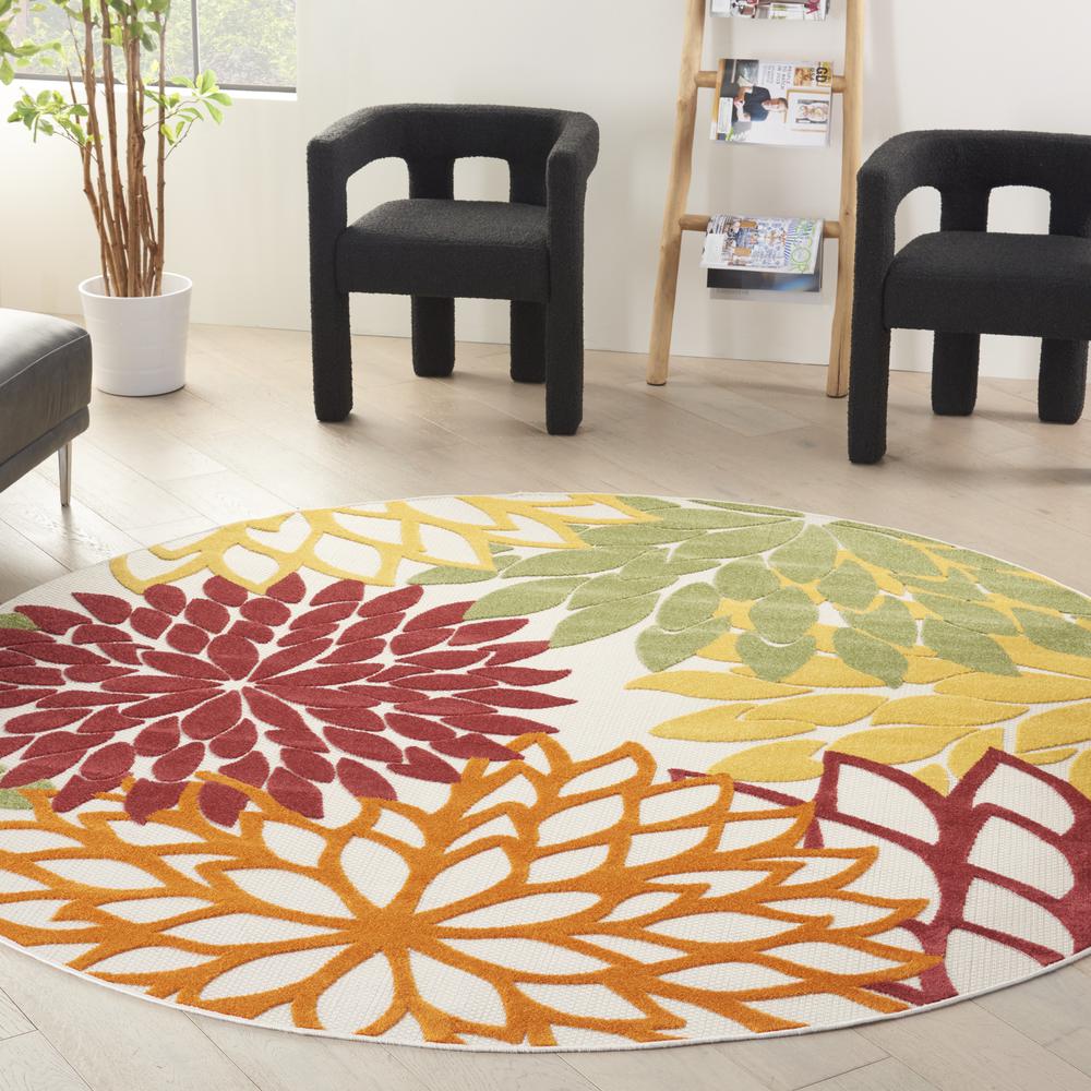 Tropical Round Area Rug, 8' x Round. Picture 3