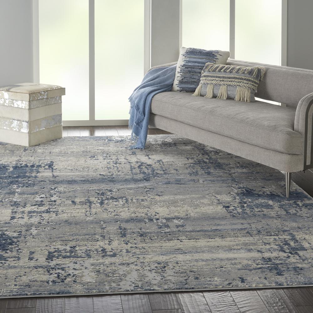 Rustic Textures Area Rug, Ivory/Blue, 9'3" X 12'9". Picture 6