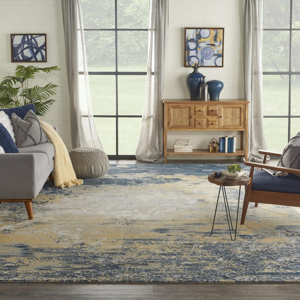 Nourison Twilight 12' x 15' Navy Gold Area Rug. Picture 9