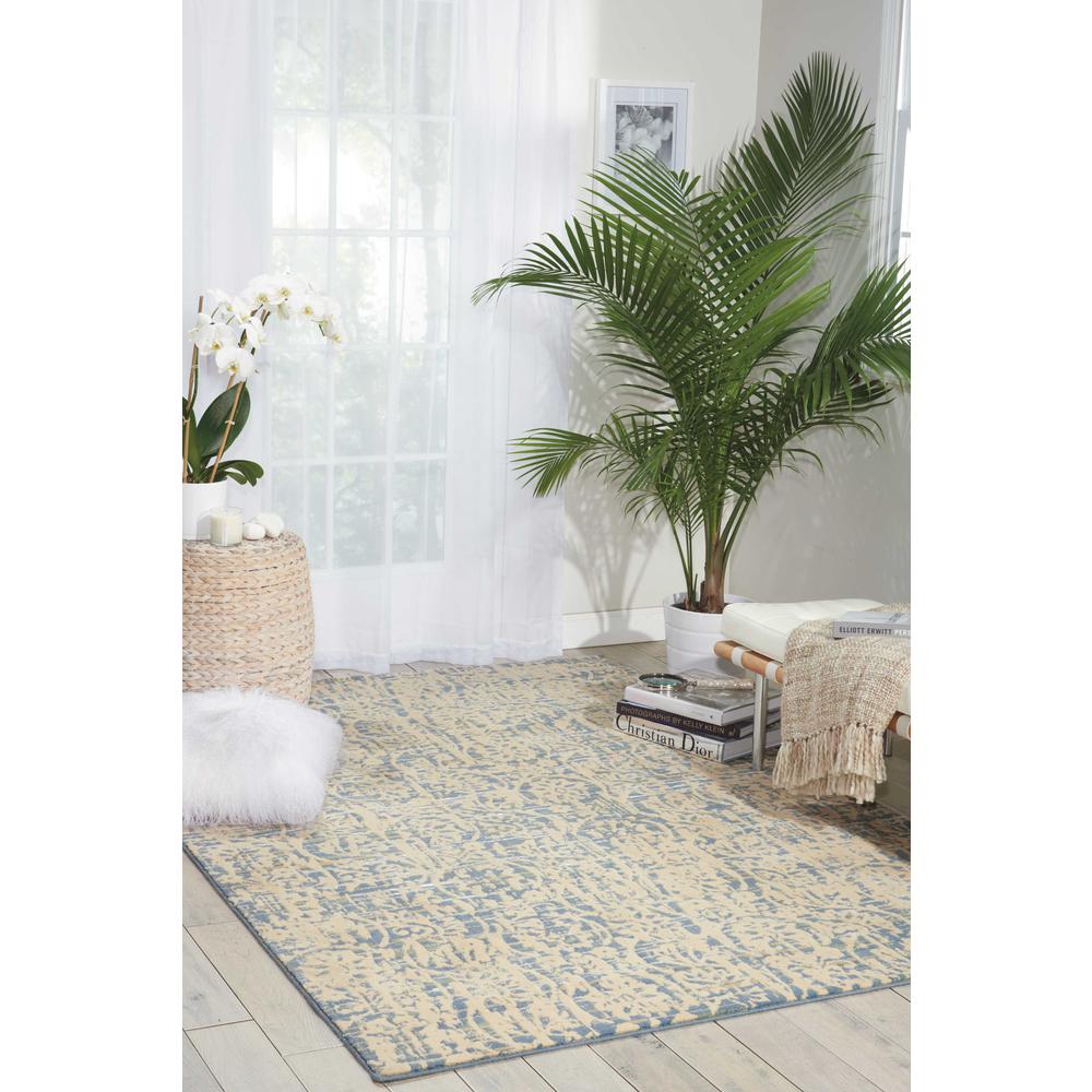 Nourison Nepal Ivory Blue Area Rug. Picture 2