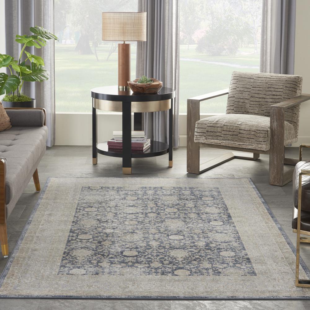Kathy Ireland Malta Navy Area Rug by Nourison. Picture 9
