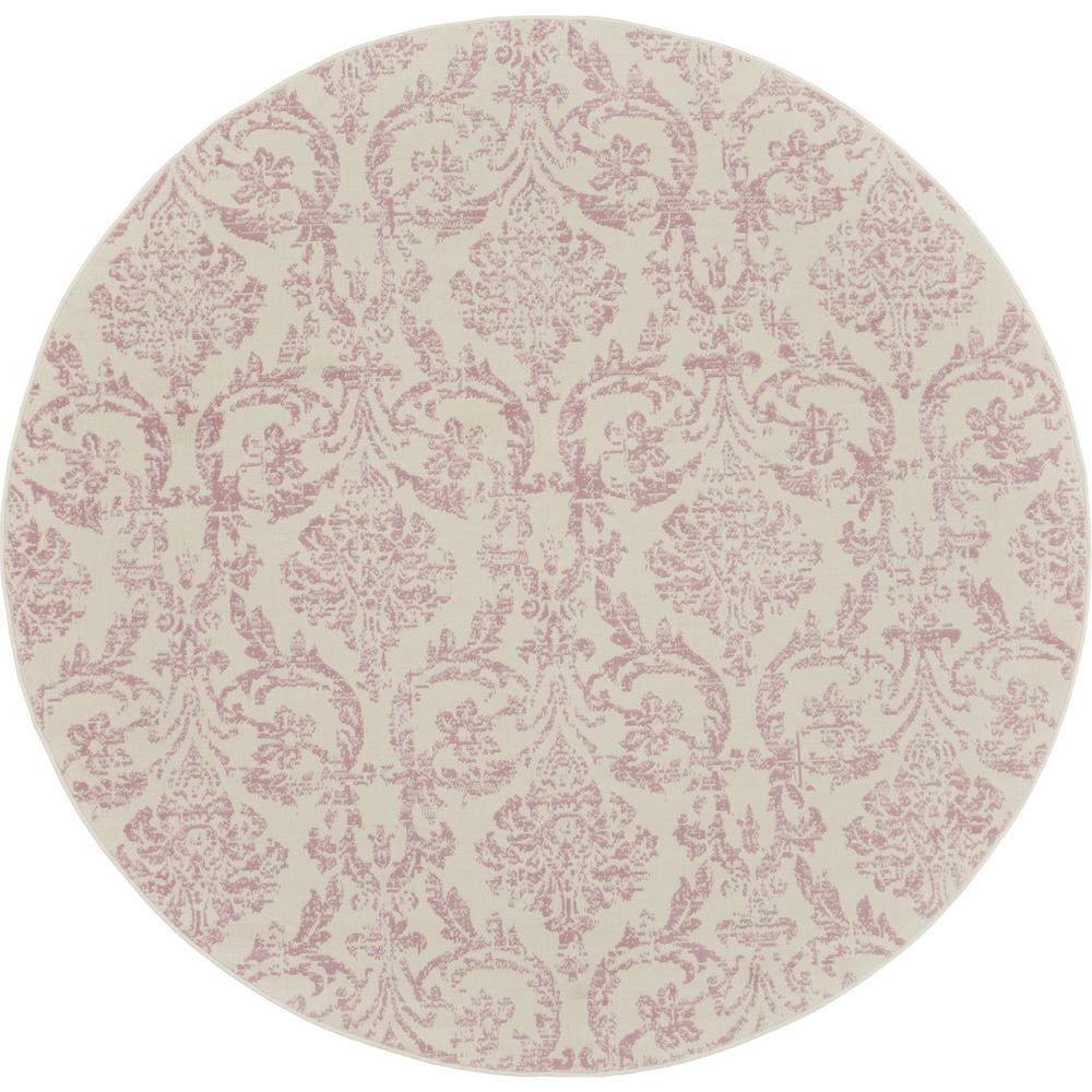 Nourison Jubilant Round Area Rug, 8' x round, Ivory/Pink. The main picture.