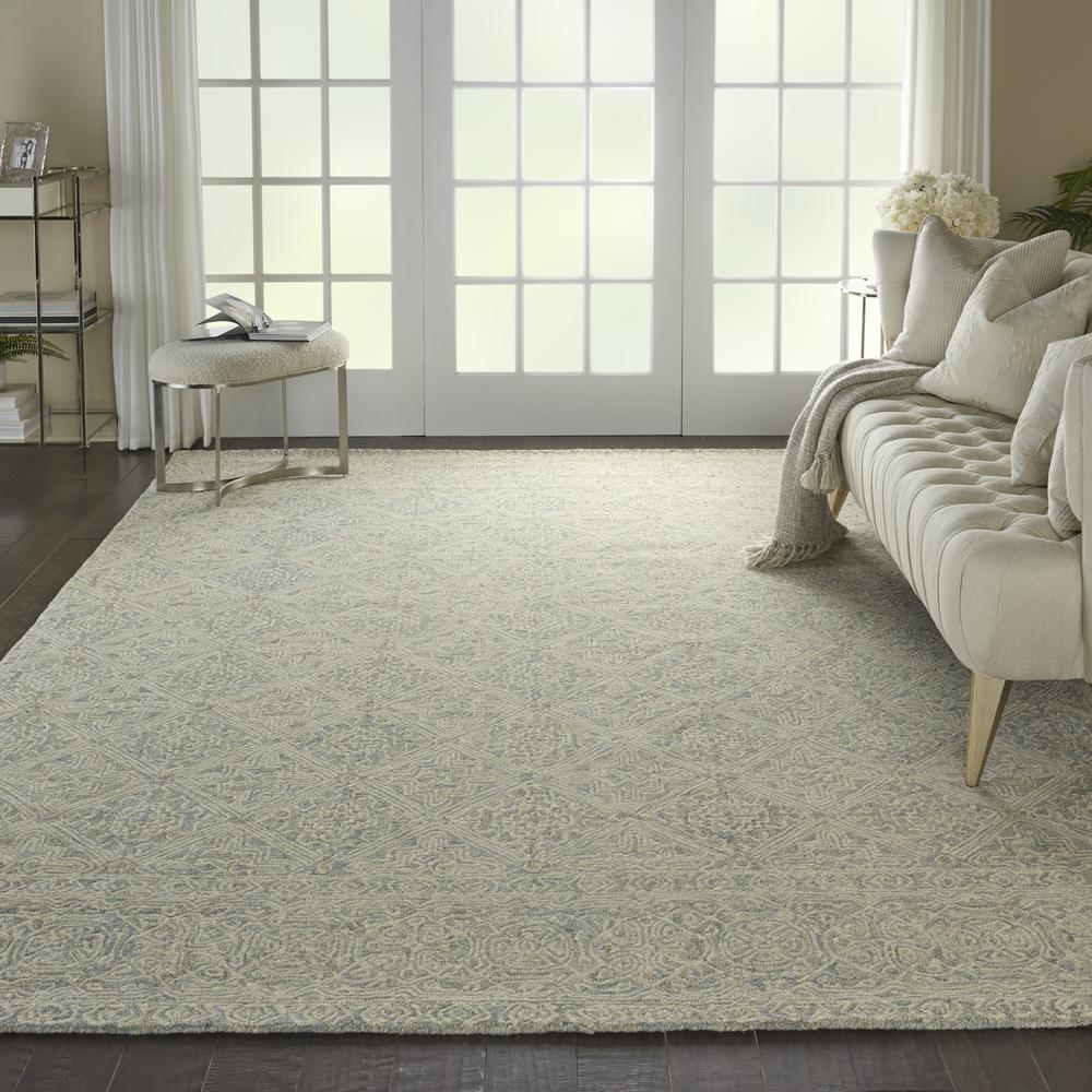 Azura Area Rug, Ivory/Grey/Blue, 8' x 11'. Picture 4