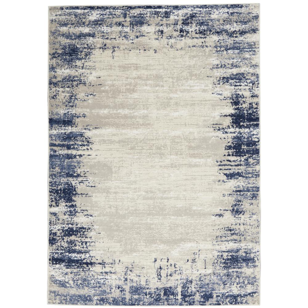 CYR04 Cyrus Ivory/Navy Area Rug- 5'3" x 7'3". Picture 1