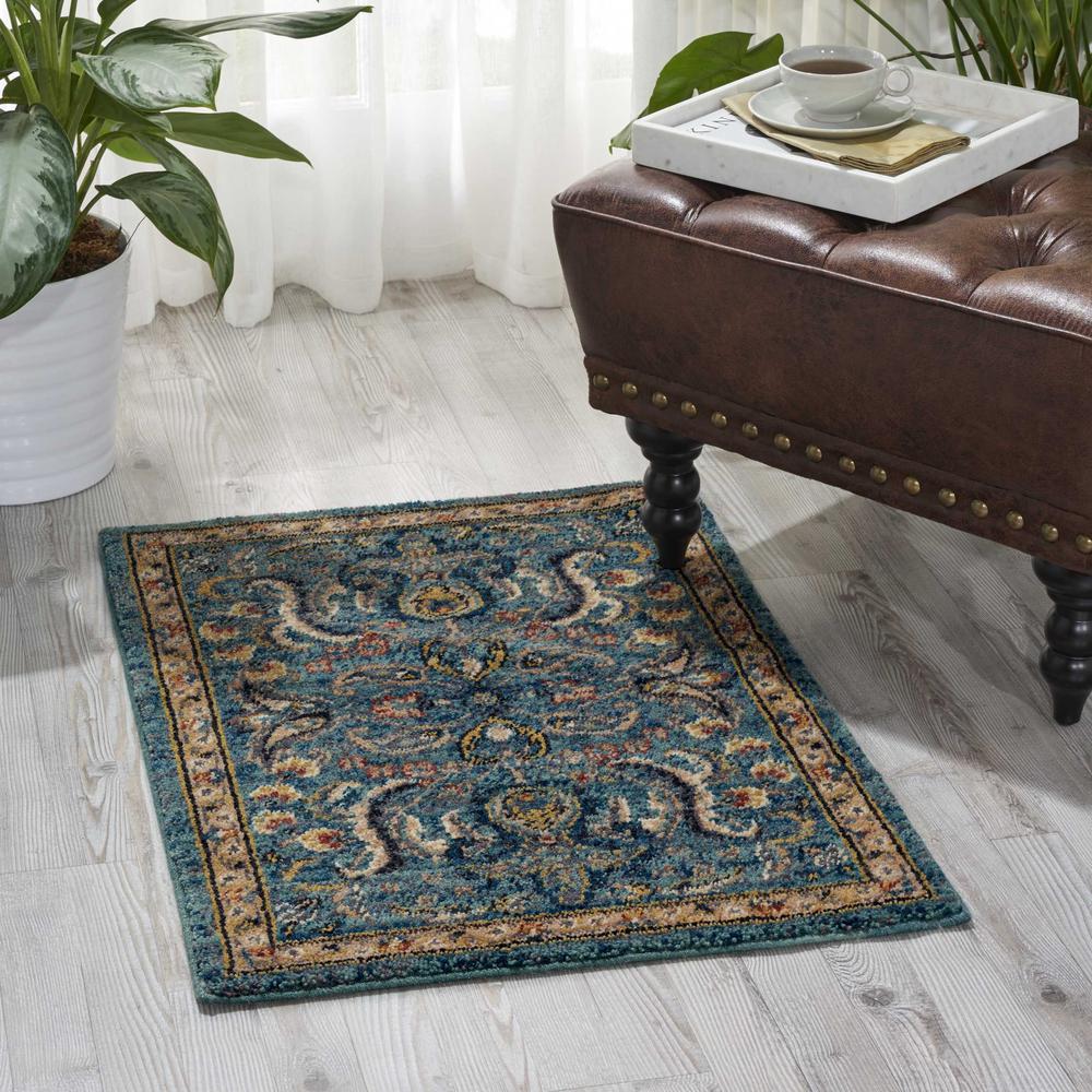 Nourison 2020 Area Rug, Teal, 2' x 3'. Picture 2