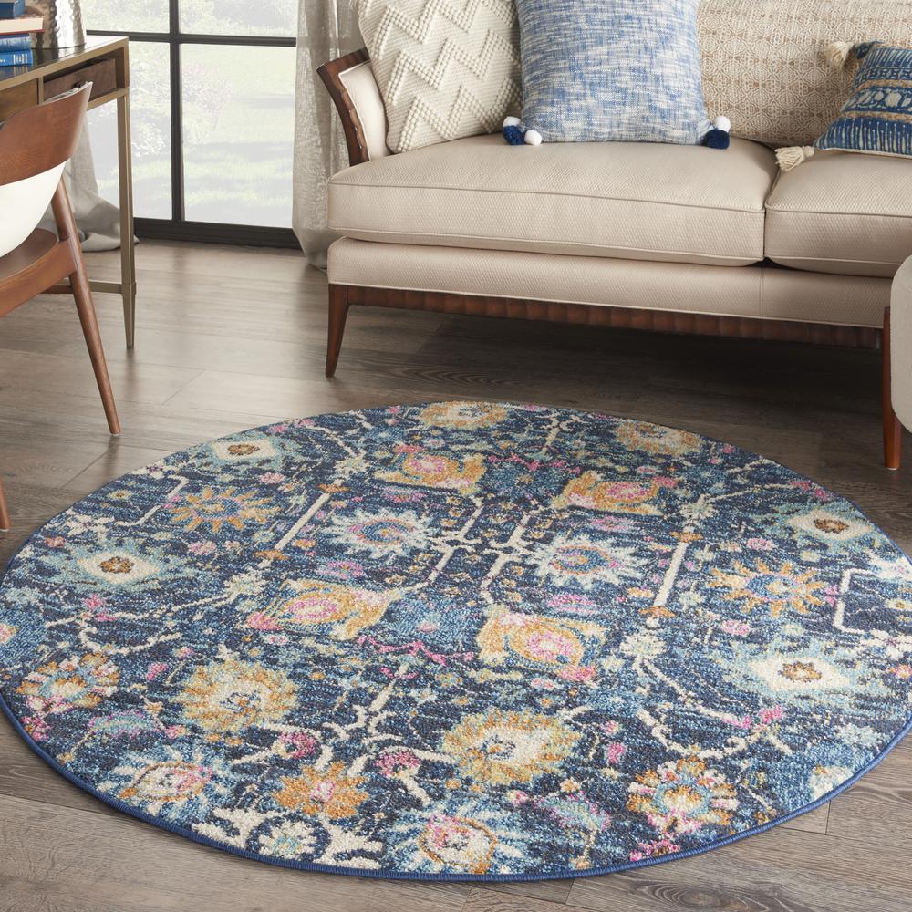 Bohemian Round Area Rug, 4' x Round. Picture 2