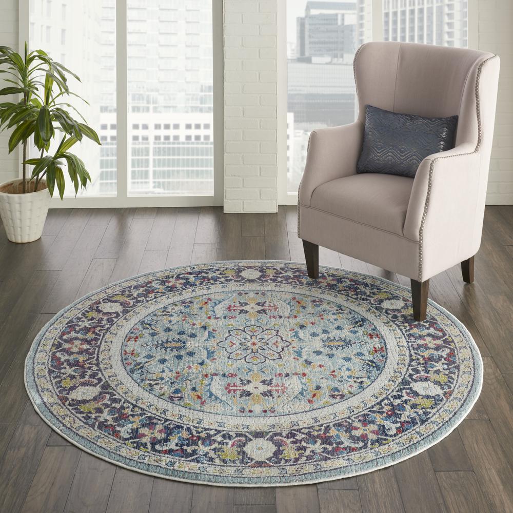 Bohemian Round Area Rug, 6' x Round. Picture 3