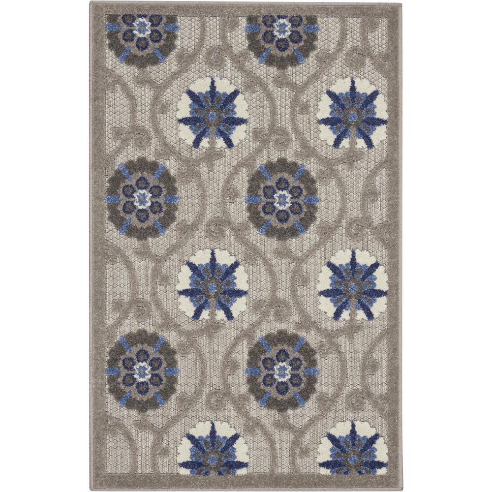 ALH19 Aloha Grey/Blue Area Rug- 2'8" x 4'. Picture 1