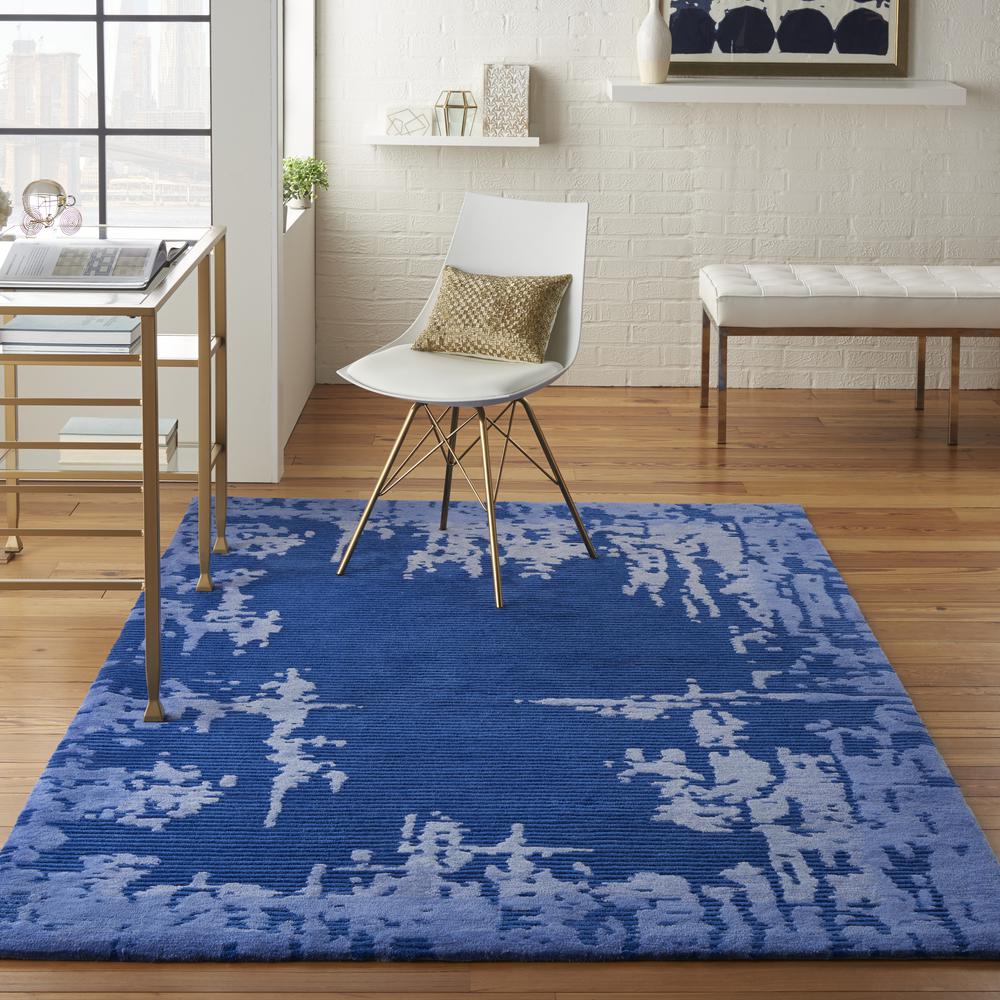 Symmetry Area Rug, Navy Blue, 5'3" X 7'9". Picture 2