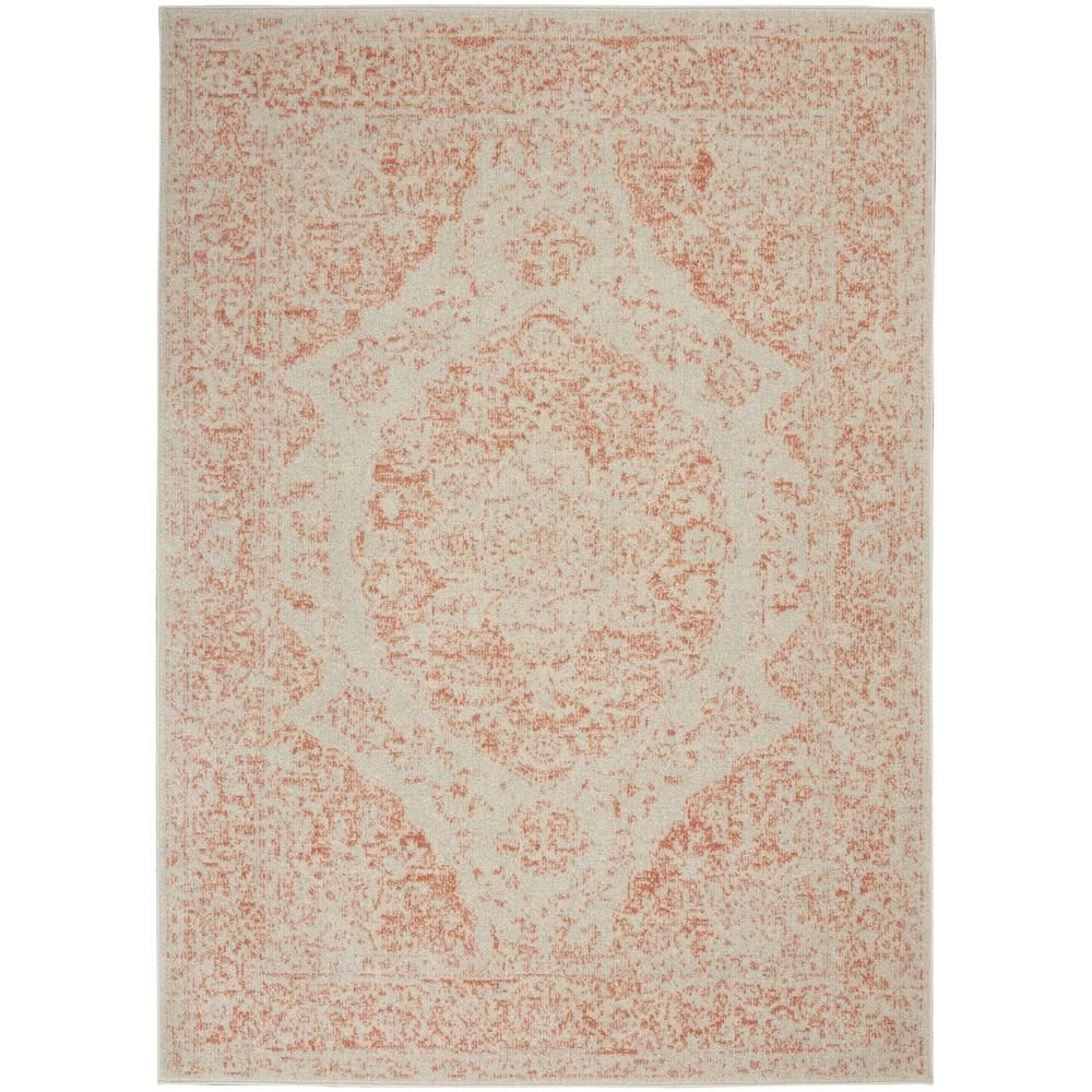 TRA11 Tranquil Ivory/Pink Area Rug- 5'3" x 7'3". The main picture.