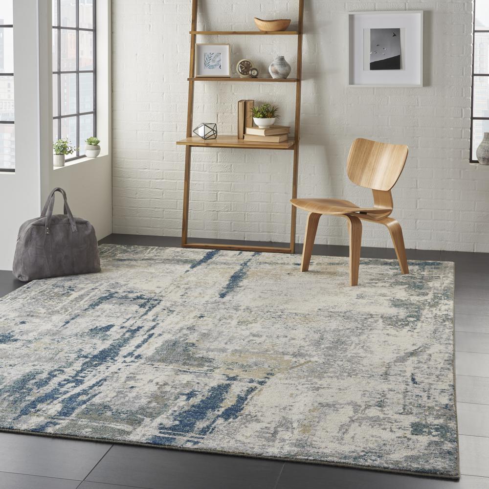 Artworks Area Rug, Ivory/Navy, 7'9" x 9'9". Picture 9