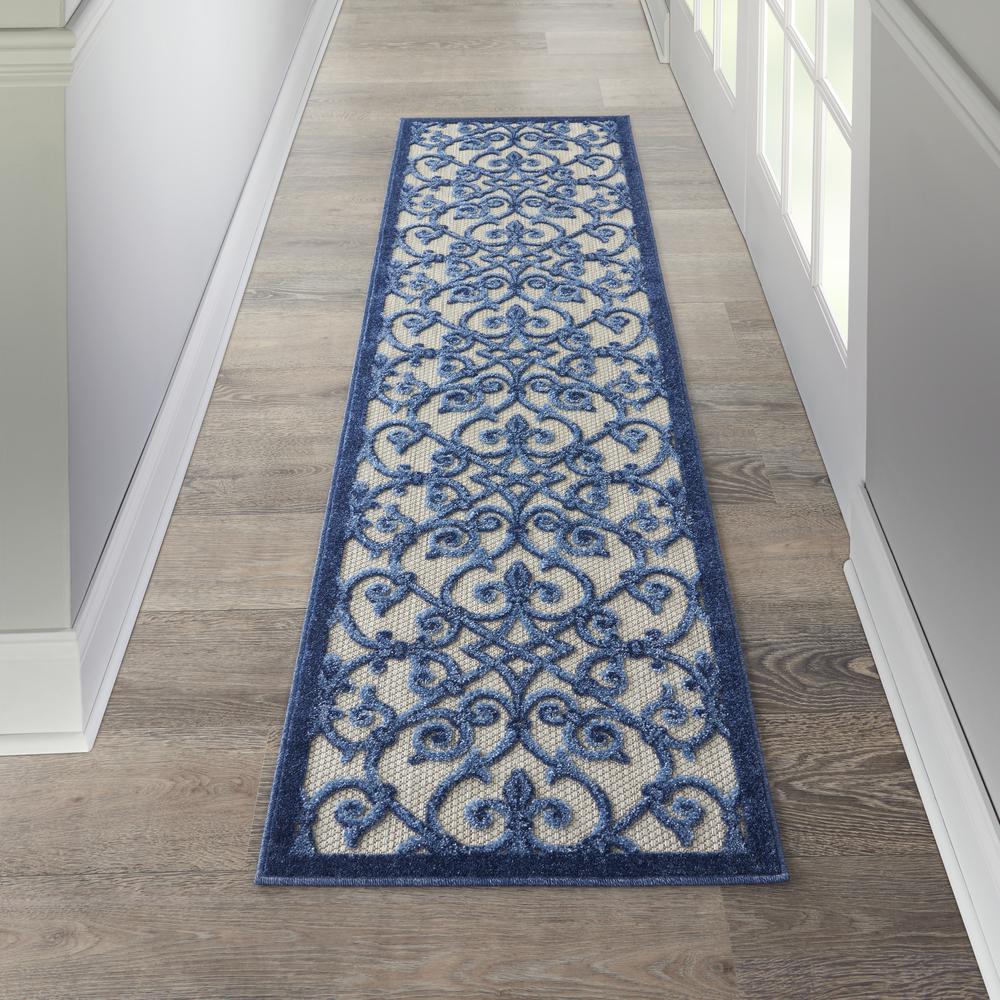 ALH21 Aloha Grey/Blue Area Rug- 2'3" x  8'. Picture 2