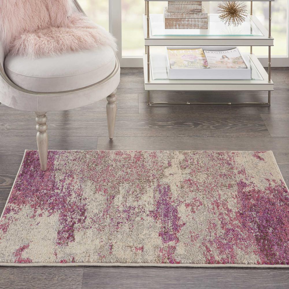 CES02 Celestial Ivory/Pink Area Rug- 2'2" x 3'9". Picture 2