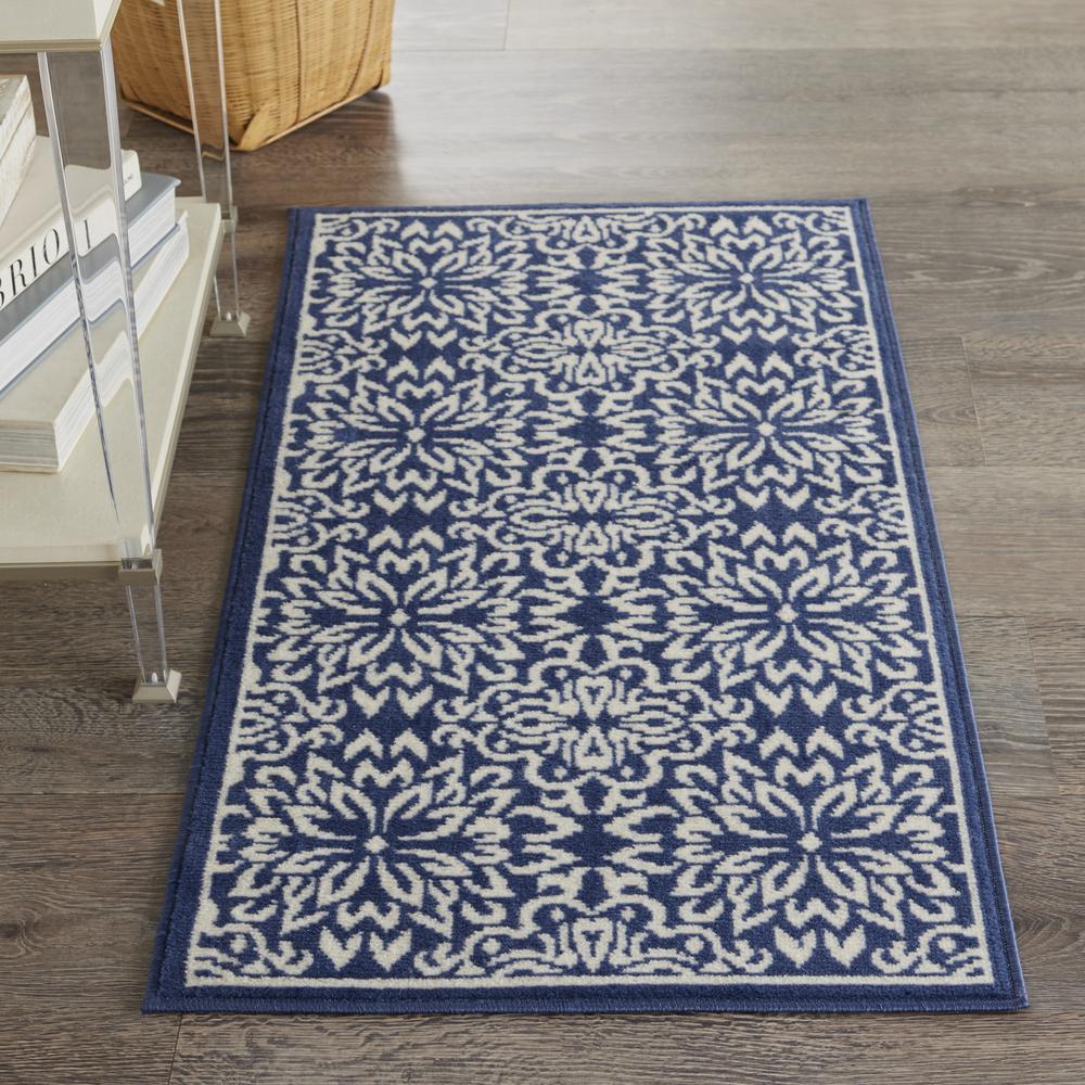JUB06 Jubilant Navy/Ivory Area Rug- 2' x 4'. Picture 2