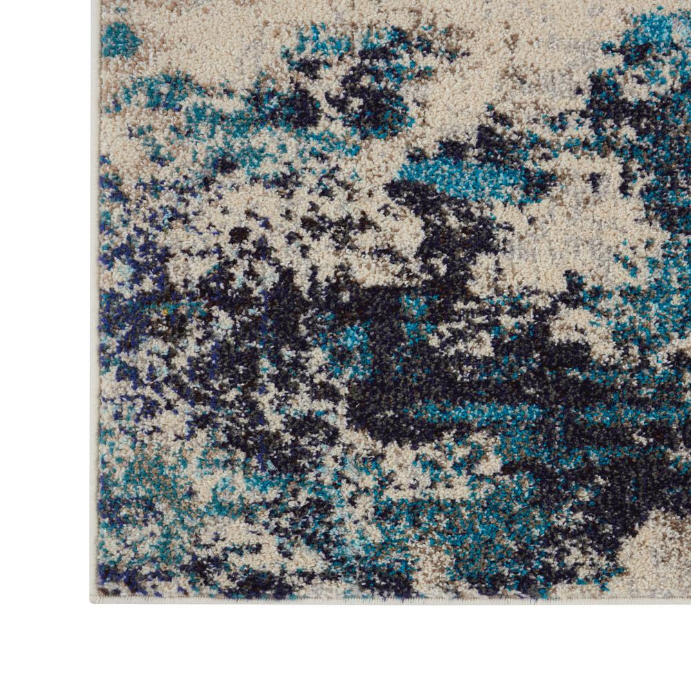 Celestial Area Rug, Ivory/Teal Blue, 5'3" x 7'3". Picture 7