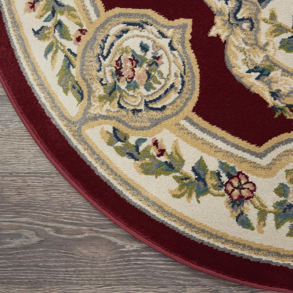 ABS1 Aubusson Red Area Rug- 5'3" x round. Picture 4