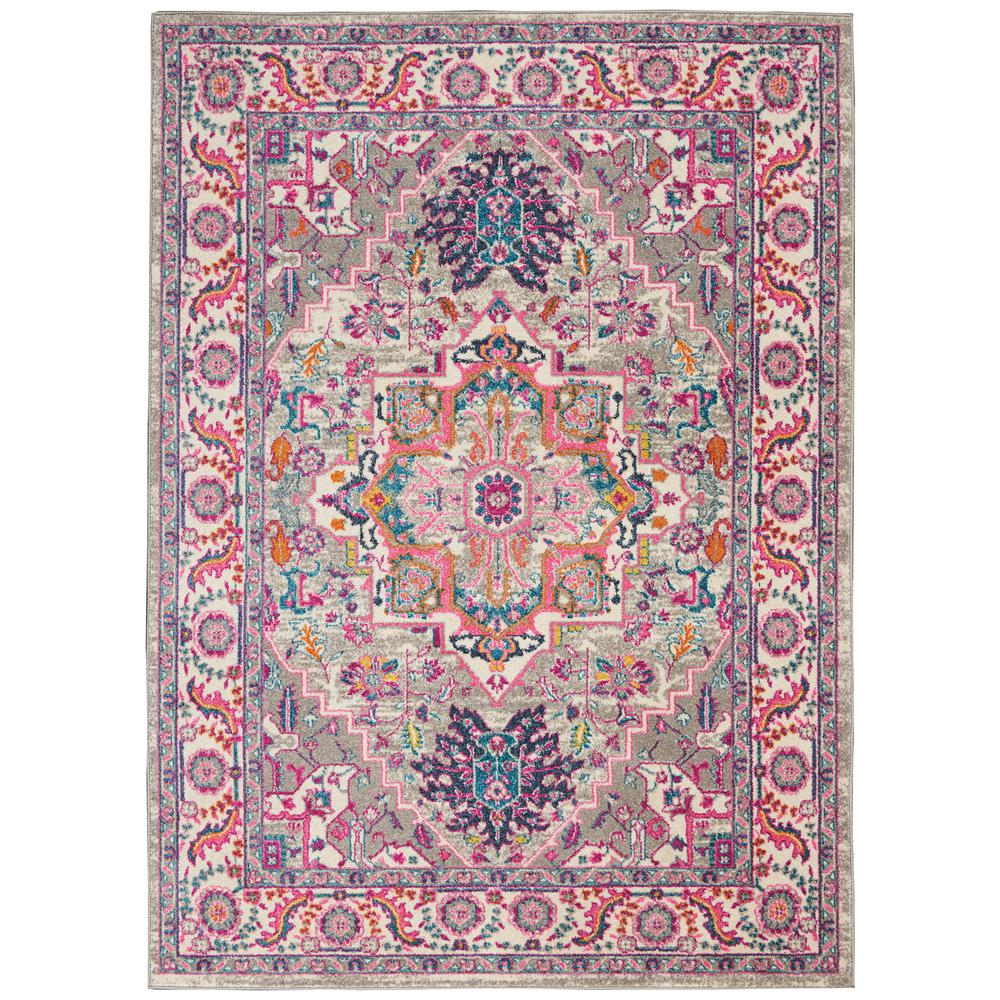 Passion Area Rug, Light Grey/Pink, 5'3" X 7'3". Picture 1