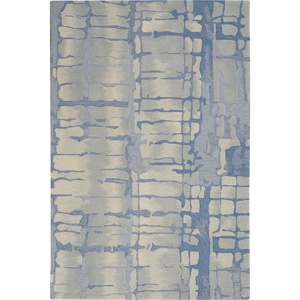Symmetry Area Rug, Blue/Grey, 3'9" X 5'9". Picture 1