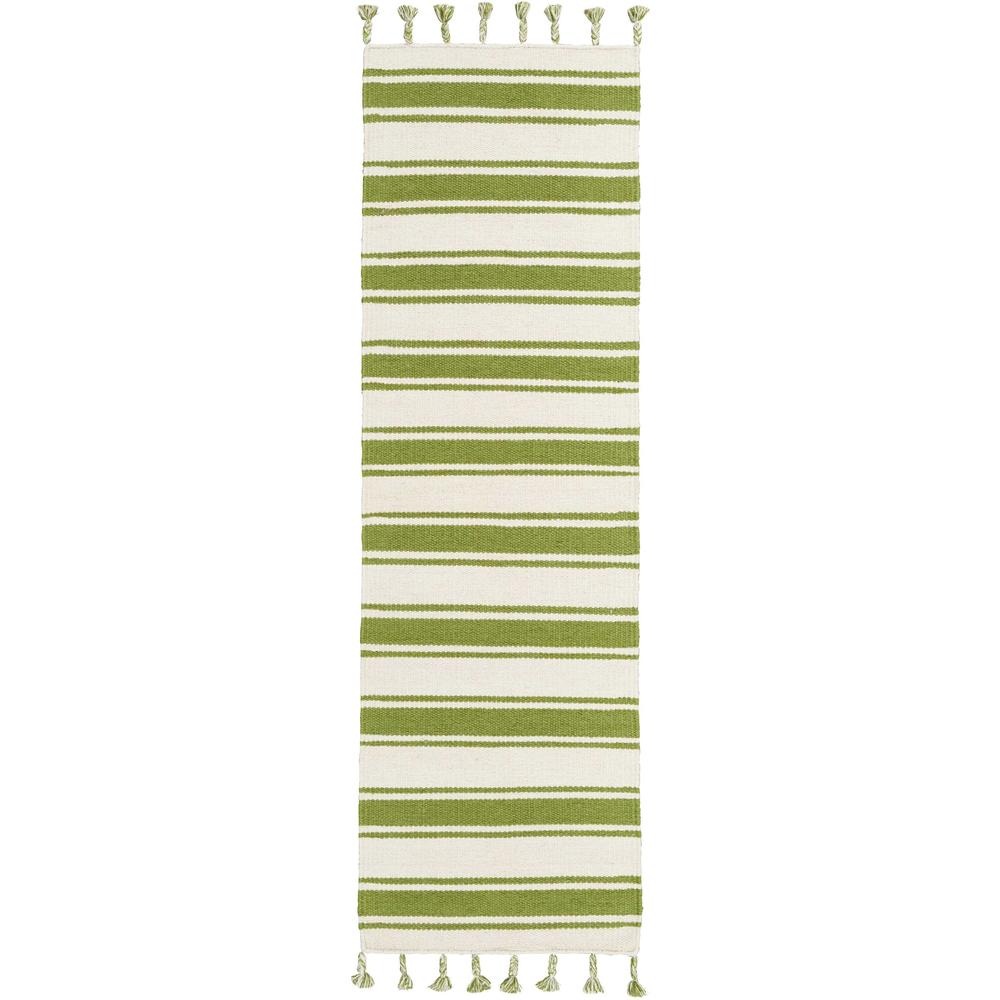 Solano Area Rug, Ivory/Green, 2'3" x 8'. Picture 1