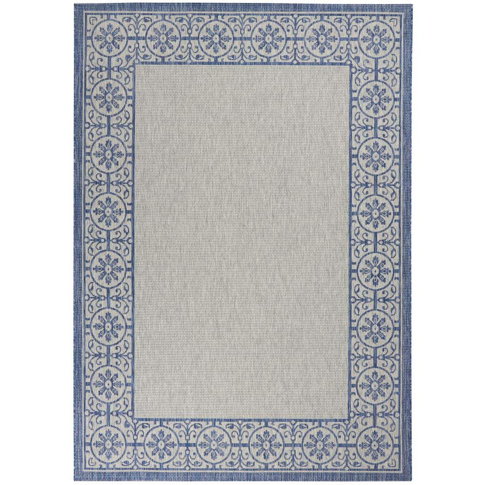 GRD03 Garden Party Ivory Blue Area Rug- 6' x 9'. Picture 1