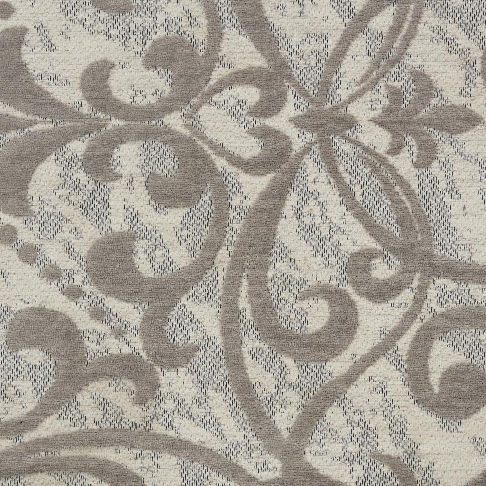 Damask Area Rug, Ivory/Grey, 5' x 7'. Picture 6