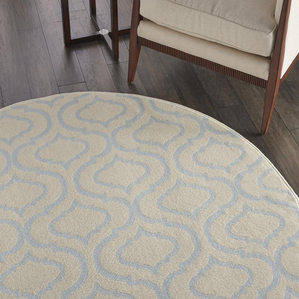 Jubilant Area Rug, Ivory/Blue, 5'3" x ROUND. Picture 5