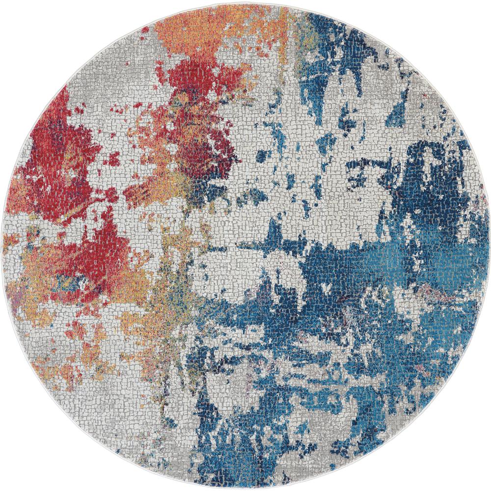 Global Vintage Area Rug, Multicolor, 6' x ROUND. Picture 1